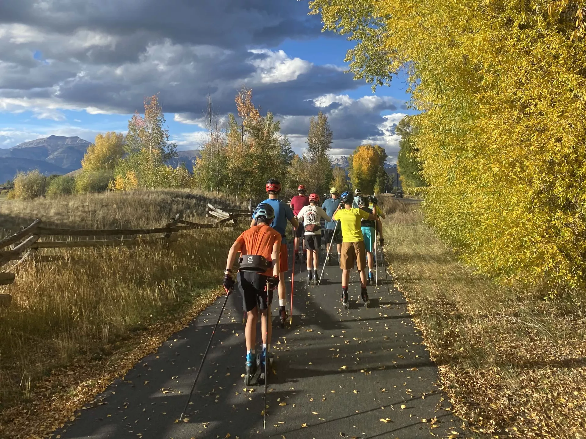Fall rollerskiing in Jackson Hole